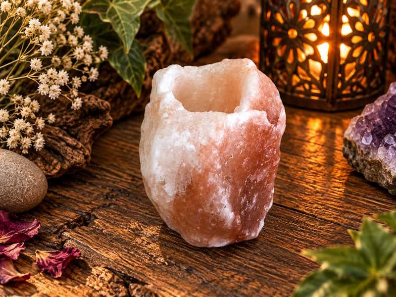 Porta Velas Sal Natural Del Himalaya